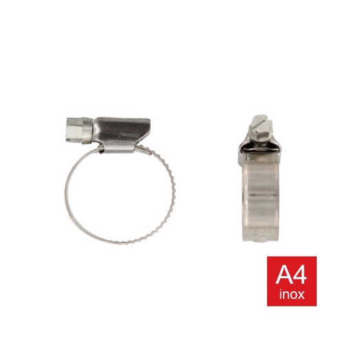 Afbeeldingen van Slangklem type A met klembereik 10-16mm x 9mm breedte inox A4