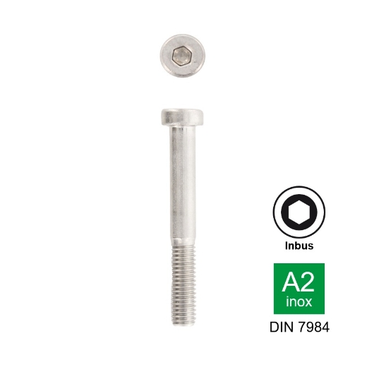 Afbeeldingen van Inbusbout met lage cilinderkop Din 7984 M3x16/12 inox A2 (S2)