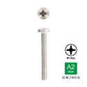 Afbeeldingen van Metaalschroef met bolle kop en PH2 kruisindruk Din 7985H M4x25 inox A2