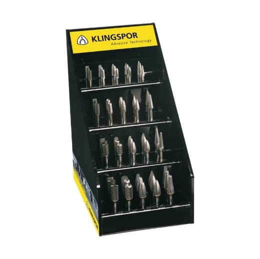 Afbeeldingen van Klingspor HF 100 - 40-delige set hardmetalen stiftfrezen universeel met korrel 6 - 300627