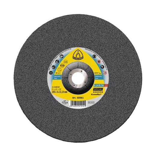 Afbeeldingen van Klingspor A 24 R/36 Special Kronenflex® gekromde doorslijpschijf 2 - 3.2mm, 180x3x22.23mm, voor RVS - 60537