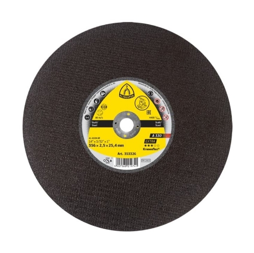 Afbeeldingen van Klingspor A 330 Extra Kronenflex® vlakke doorslijpschijf 350x2.5x25.4mm, voor staal - 353326