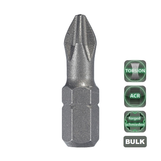 Afbeeldingen van Cobit torsie bits gesmeed met ACR® grip Philips PH1 x 25mm (100 stuks) - 60169