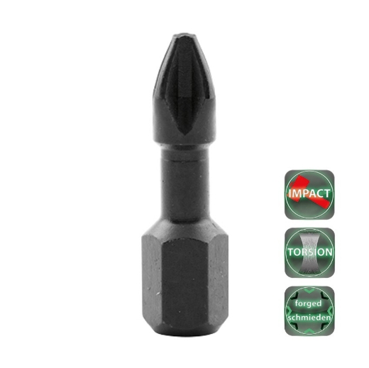 Afbeeldingen van Cobit impact torsie bits gesmeed Philips PH1 x 25mm (10 stuks) - 02682