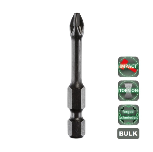 Afbeeldingen van Cobit impact torsie bits gesmeed Philips PH2 x 50mm (50 stuks) - 10113