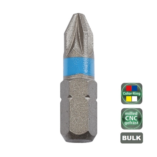 Afbeeldingen van Cobit standaard bits CNC gefreesd met kleurmarkering Pozidrive PZ3 x 25mm (10 stuks) - 02180