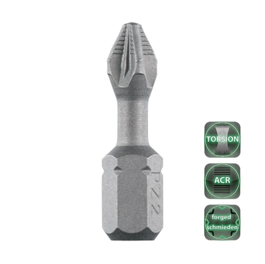 Afbeeldingen van Cobit torsie bits gesmeed met ACR® grip Pozidrive PZ2 x 25mm (10 stuks) - 01215