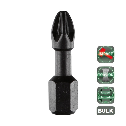 Afbeeldingen van Cobit impact torsie bits gesmeed Pozidrive PZ2 x 30mm (100 stuks) - 10104