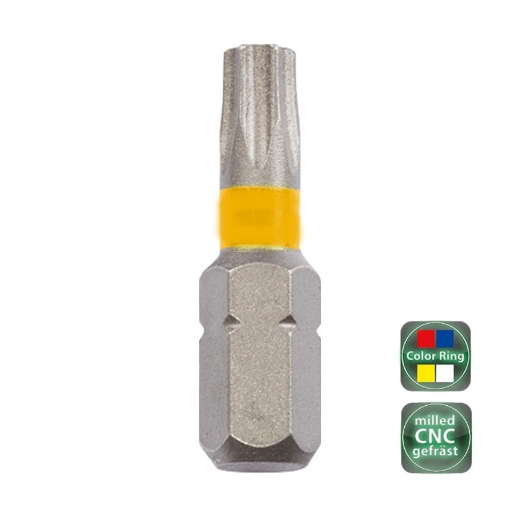 Afbeeldingen van Cobit standaard bits CNC gefreesd met kleurmarkering Torx TX6 x 25mm (10 stuks) - 02182