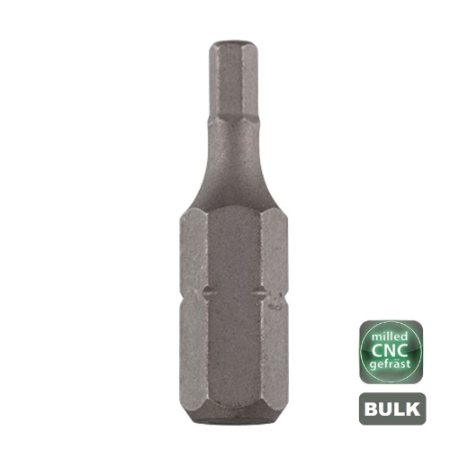 Afbeeldingen van Cobit bits CNC gefreesd met boorgat hexagon/inbus HEX2.5 x 25mm (100 stuks) - 60261