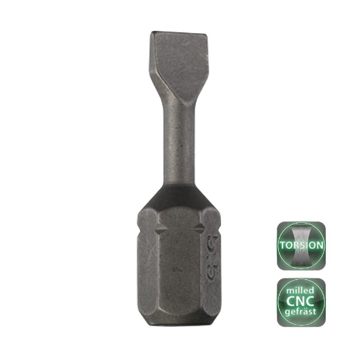 Afbeeldingen van Cobit torsie bits CNC gefreesd sleuf 1.2 x 6.5 x 25mm (10 stuks) - 01004