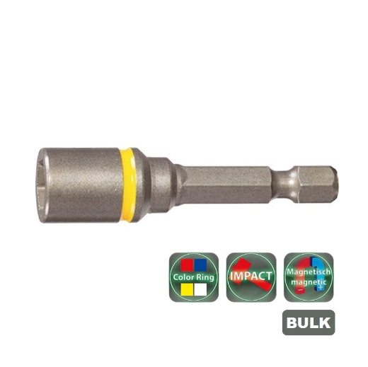 Afbeeldingen van Cobit impact dopsleutelbit magnetisch met kleurcodering SW6 x 50mm (20 stuks) - 10030