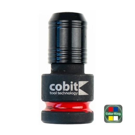 Afbeeldingen van Cobit adapter vierkant naar hexagon met quick-lock & kleurmarkering 1/2"-1/4" x 55mm - 02922