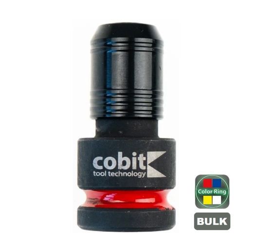 Afbeeldingen van Cobit adapter vierkant naar hexagon met quick-lock & kleurmarkering 1/2"-1/4" x 55mm (10 stuks) - 60573