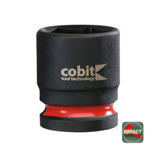 Afbeeldingen van Cobit lange impact-CrMo staal dop 1/2" met kleurmarkering 14x78mm - 03625