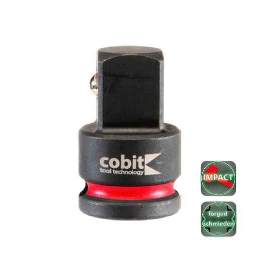 Afbeeldingen van Cobit impact-CrMo staal adapter met kogel en kleurmarkering 1/2" - 3/4" - 60994