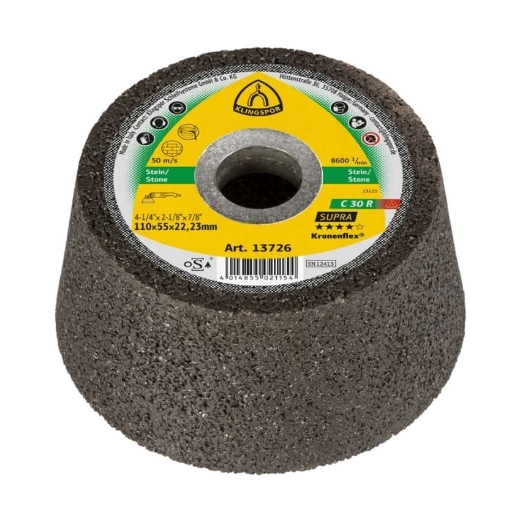 Afbeeldingen van Klingspor C 30 R Supra Kronenflex® komsteen 110x55x22.23mm, voor steen en beton - 13726