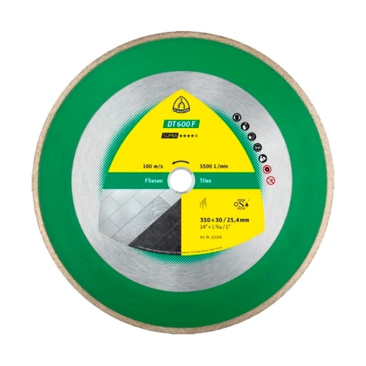 Afbeeldingen van Klingspor DT 600 F Supra diamantschijf voor tegels 350x25.4/30mm - 325376