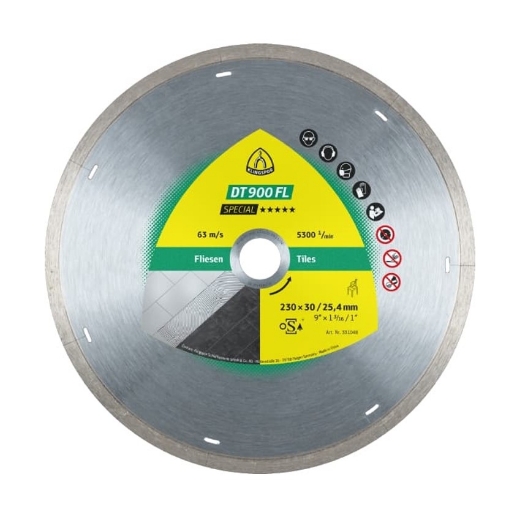 Afbeeldingen van Klingspor DT 900 FL Special diamantschijf voor tegels en natuursteen 125x22.23mm - 331043