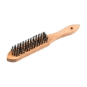Afbeeldingen van Klingspor BH 600 handborstel 5 rijen met houten handvat 125x25x290mm, voor staal - 358363