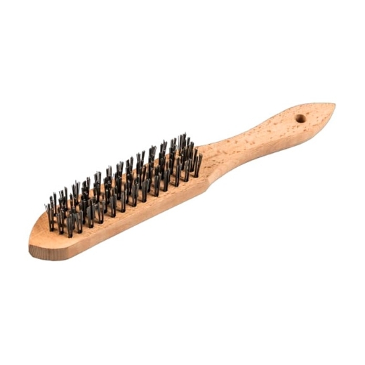 Afbeeldingen van Klingspor BH 600 handborstel 4 rijen met houten handvat 125x25x290mm, voor messing - 358374