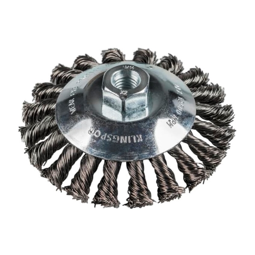 Afbeeldingen van Klingspor BK 600 Z kegelborstel met getorteerde draad M14x100x20mm, voor staal - 358327