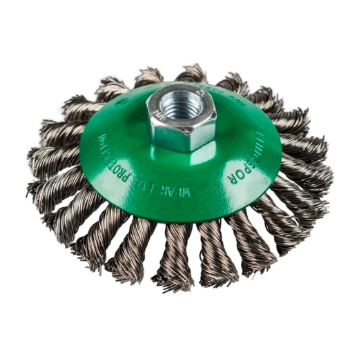 Afbeeldingen van Klingspor BK 600 Z kegelborstel met getorteerde draad M14x100x20mm, voor RVS - 358329