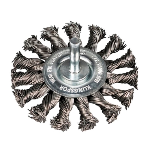 Afbeeldingen van Klingspor BRS 600 Z ronde draadborstel met stift 75x12x6mm, voor staal - 358320