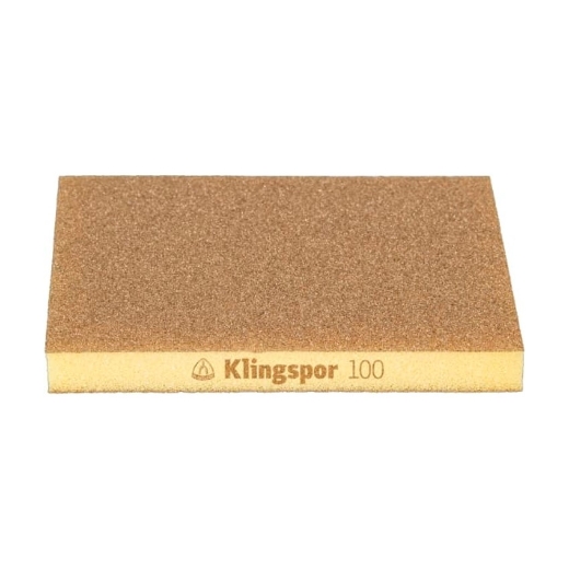 Afbeeldingen van Klingspor SW 501 TR Handschuurblok/schuurspons voor verf, lak, plamuur en hout 96x123x12.5mm, korrel 100 - 351573
