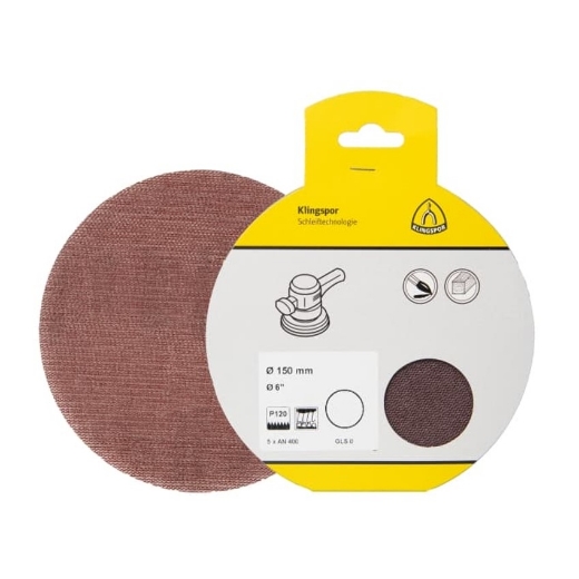 Afbeeldingen van Klingspor 5 stuks AN 400 schuurgaasschijf waterproof met klittenband voor gips, verf, hout & composiet 225mm, korrel 180 - 360282