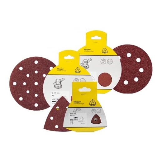 Afbeeldingen van Klingspor 2 stuks PS 22 K set schuurdriehoeken met klittenband voor hout & metaal 96mm, korrel 40|80|120, vorm GLS15 - 241662