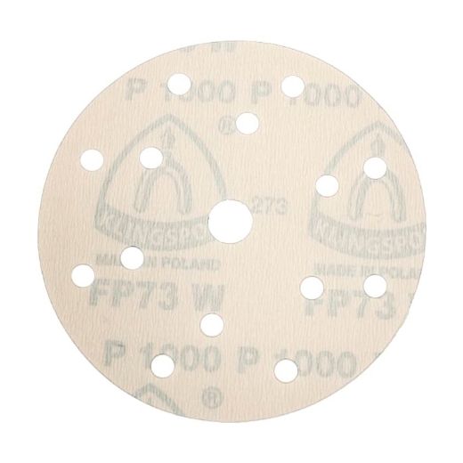 Afbeeldingen van Klingspor FP 73 WK schuurschijf met film onderlaag en klittenband voor verf, lak & plamuur 150mm, korrel 400, vorm GLS47 - 320728