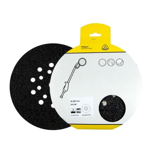 Afbeeldingen van Klingspor 5 stuks PS 19 FK schuurschijf met papieren onderlaag en klittenband voor hout, verf, glas & steen 225mm, korrel 16, vorm GLS55 - 665097