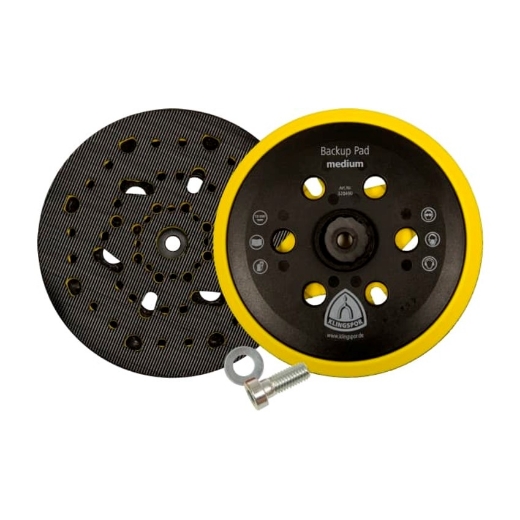 Afbeeldingen van Klingspor HST 555 A Klitsteunschijf met multigatenpatroon voor excenterschuurmachine M8x150mm, medium - 320490