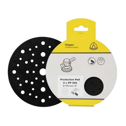 Afbeeldingen van Klingspor 2 stuks PP 555 beschermpad met klittenband voor excentrische schuurmachines 150mm, vorm GLS88 - 358148
