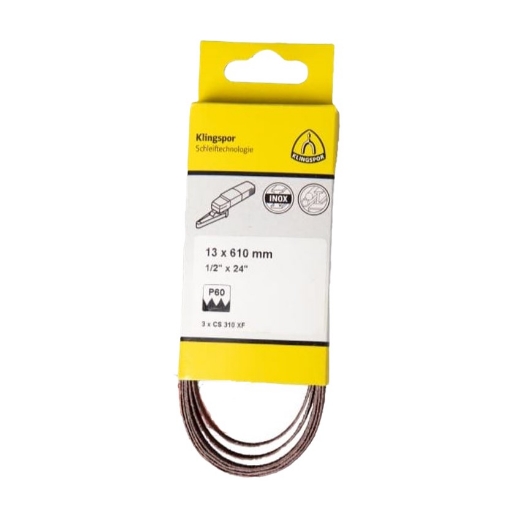 Afbeeldingen van Klingspor 3 stuks CS 310 XF Powerfile schuurband voor metaal, staal & RVS 13x457mm, korrel 40 - 248820
