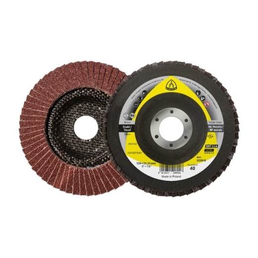 Afbeeldingen van Klingspor SMT 314 Extra lamellenschijf bol voor non-ferro metaal & staal 125x22.23mm, korrel 80 - 322818