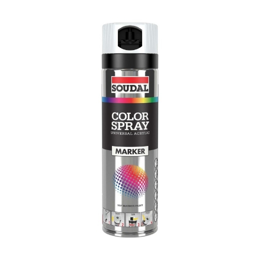 Afbeeldingen van Soudal Color Spray Marker wit 500ml - 157389