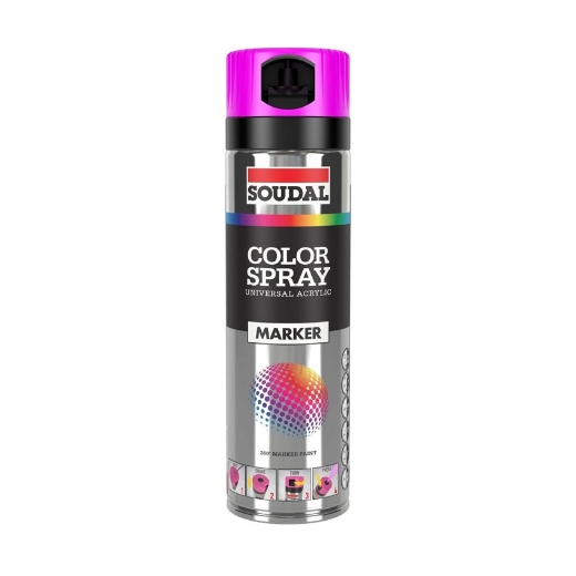 Afbeeldingen van Soudal Color Spray Marker fuchsia 500ml - 155989