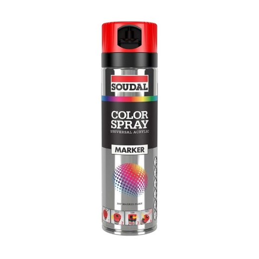 Afbeeldingen van Soudal Color Spray Marker rood 500ml - 155570