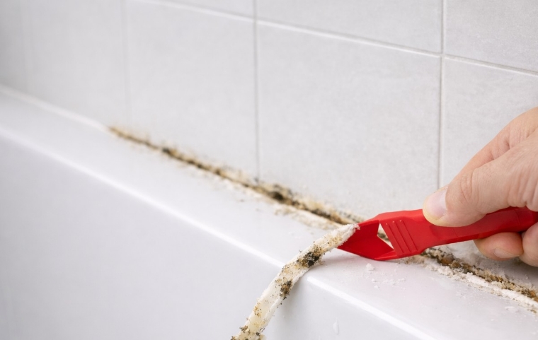 Oude kit verwijderen