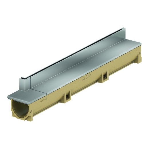 Afbeeldingen van Aco euroline 100 discreet 65 inox 1m (1st) korte hoek - 4091452