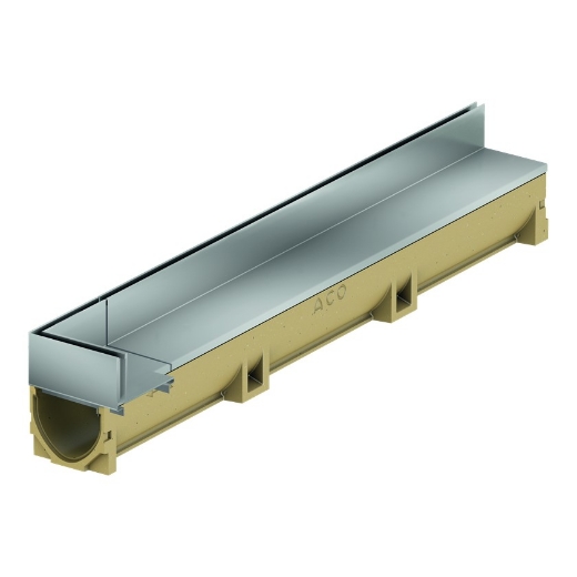 Afbeeldingen van Aco euroline 100 discreet 65 inox 1m (1st) lange hoek - 4091444