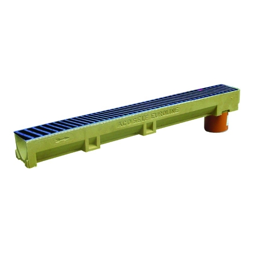 Afbeeldingen van Aco euroline 100 met uitloop en antraciet rooster 1m - 4090955