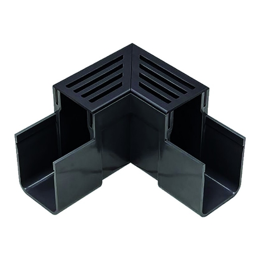 Afbeeldingen van Aco slimline hoekelement zwart aluminium - 4091571