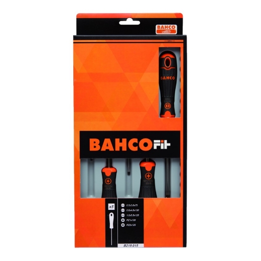 Afbeeldingen van Bahco schroevendraaierset plat/PZ 5-delig - 5131615