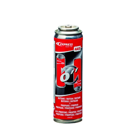 Afbeeldingen van Express 445 gaspatroon 60gr propeen (26%) + butaan + propaan, gebruik 360°, voor ref. 364, 6364 - 5640008