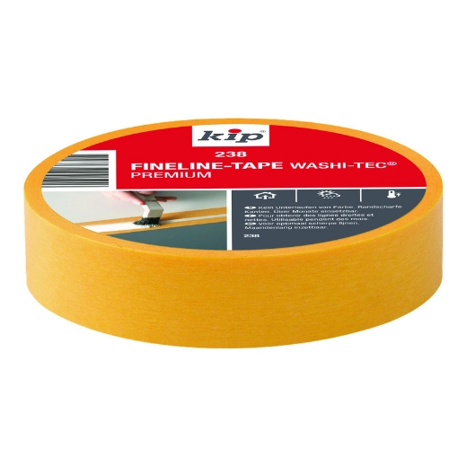 Afbeeldingen van Kip 238-24 fineline Washi-Tec geel 24mm/50m (18st) - 5178308