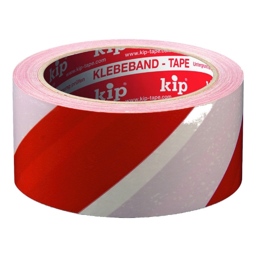Afbeeldingen van Kip 339-53 pvc markeringstape wit-rood 50mm/66m - 5178259