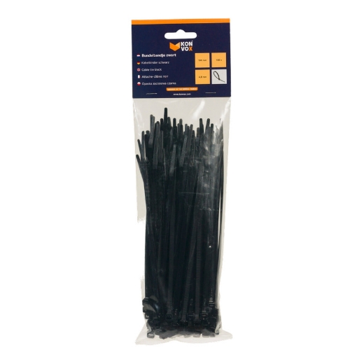 Afbeeldingen van Konvox kabelbinder 4,8x190mm zwart (100) - 2120137